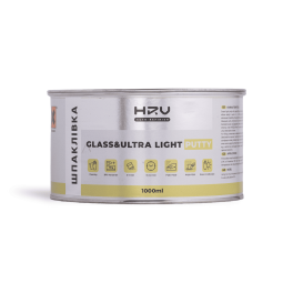 Шпатлівка з скловолокном Glas & Ulltra Light /жовта/ HRV 1,0л фото